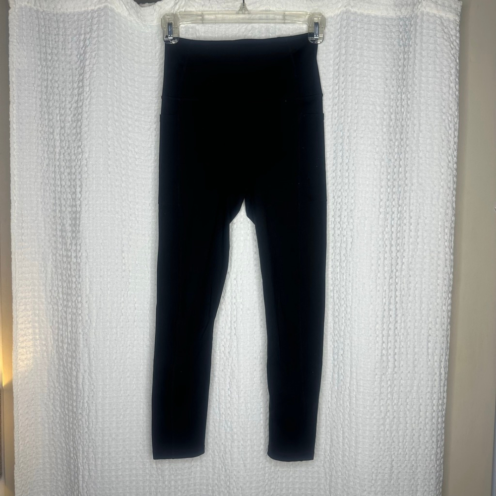Women's Small CARBON38 Black Leggings Athletic Pants w/ Pockets